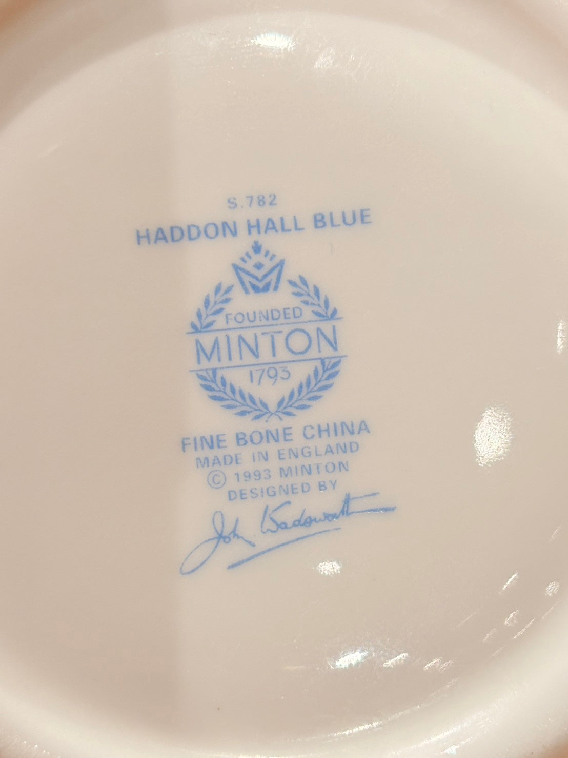 QV26068, 英國, Minton "Haddon Hall Blue" ,骨瓷點心盤 / 飾品盤(單件現貨)