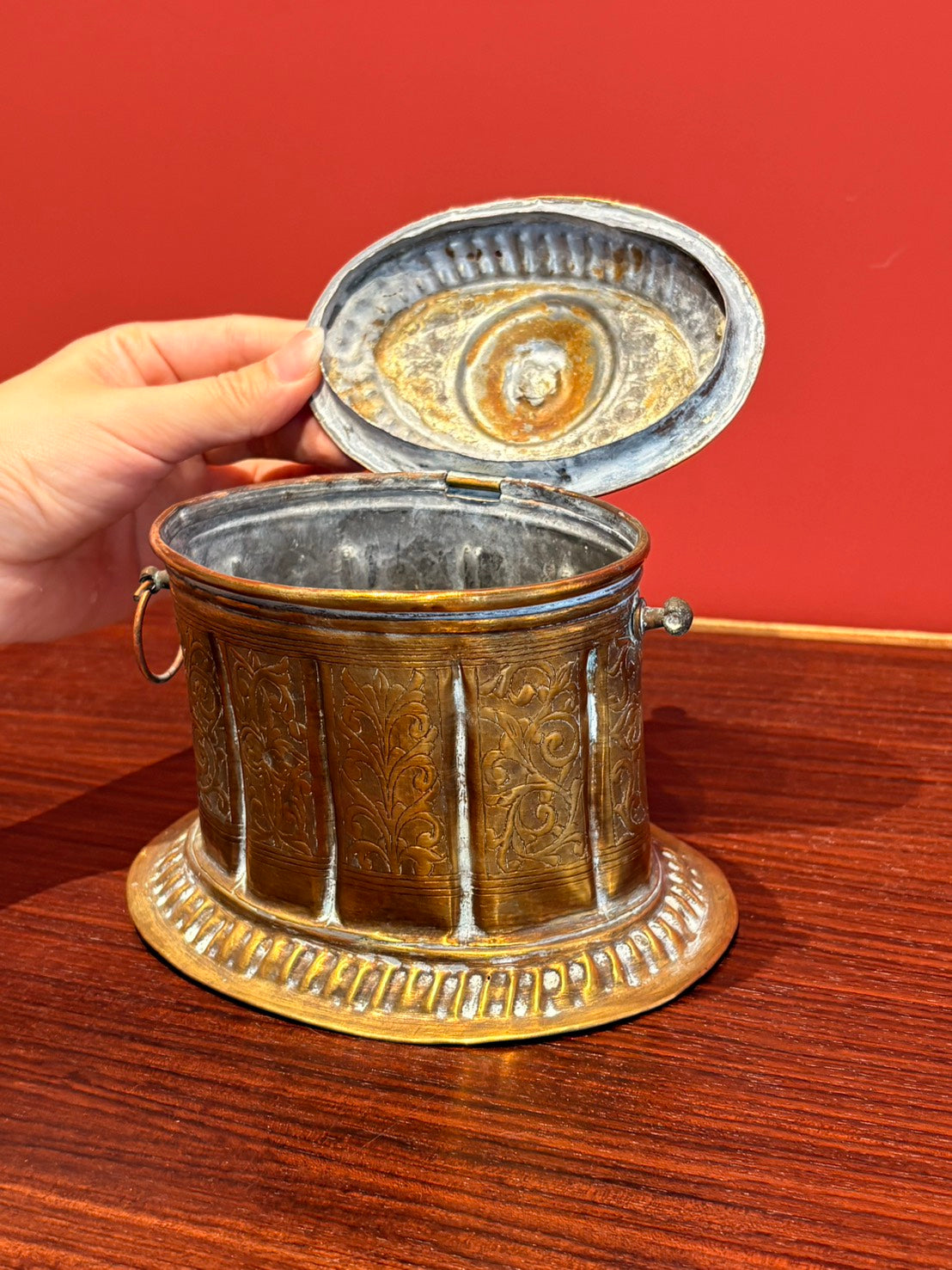 QV26015, 老黃銅茶葉罐 小 (單件販售)