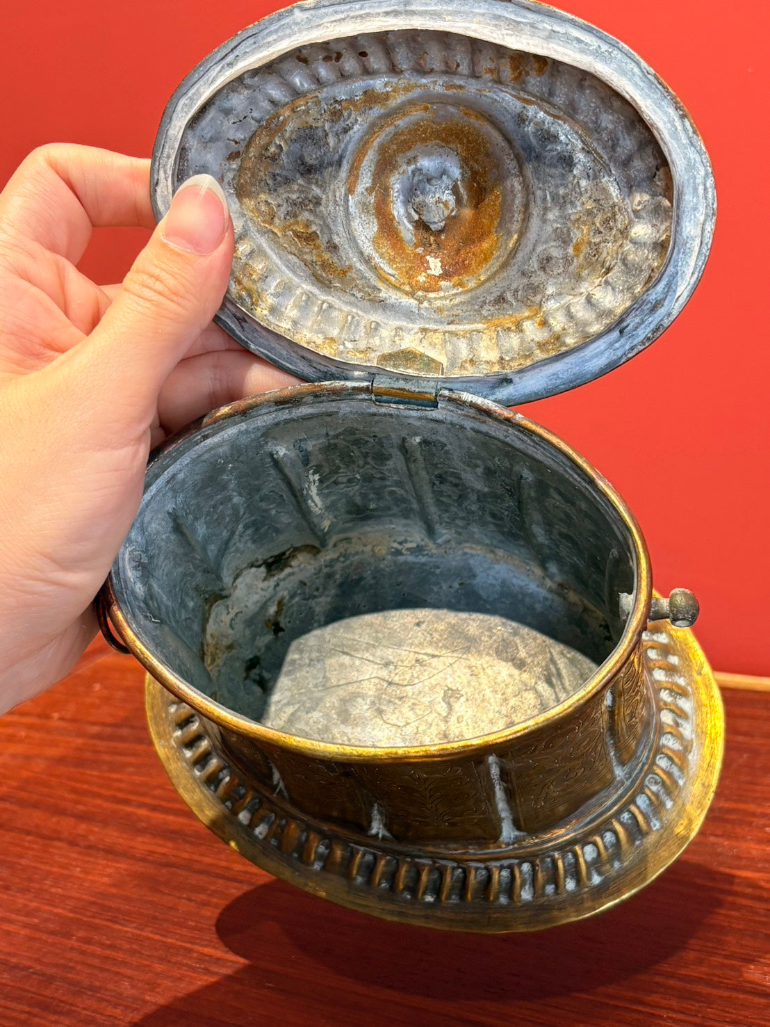 QV26015, 老黃銅茶葉罐 小 (單件販售)