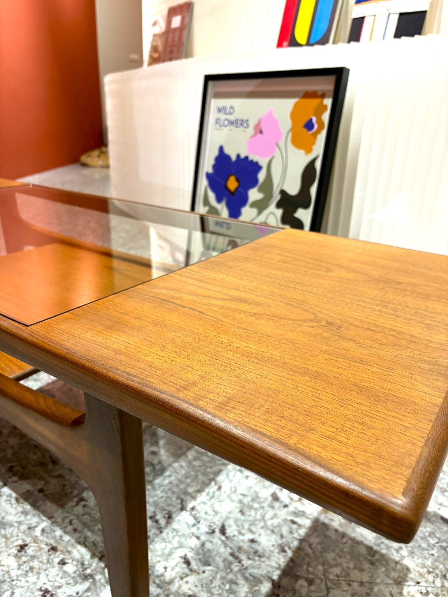 QV25010, 英國 ,G-plan ,Long John glass top coffee table