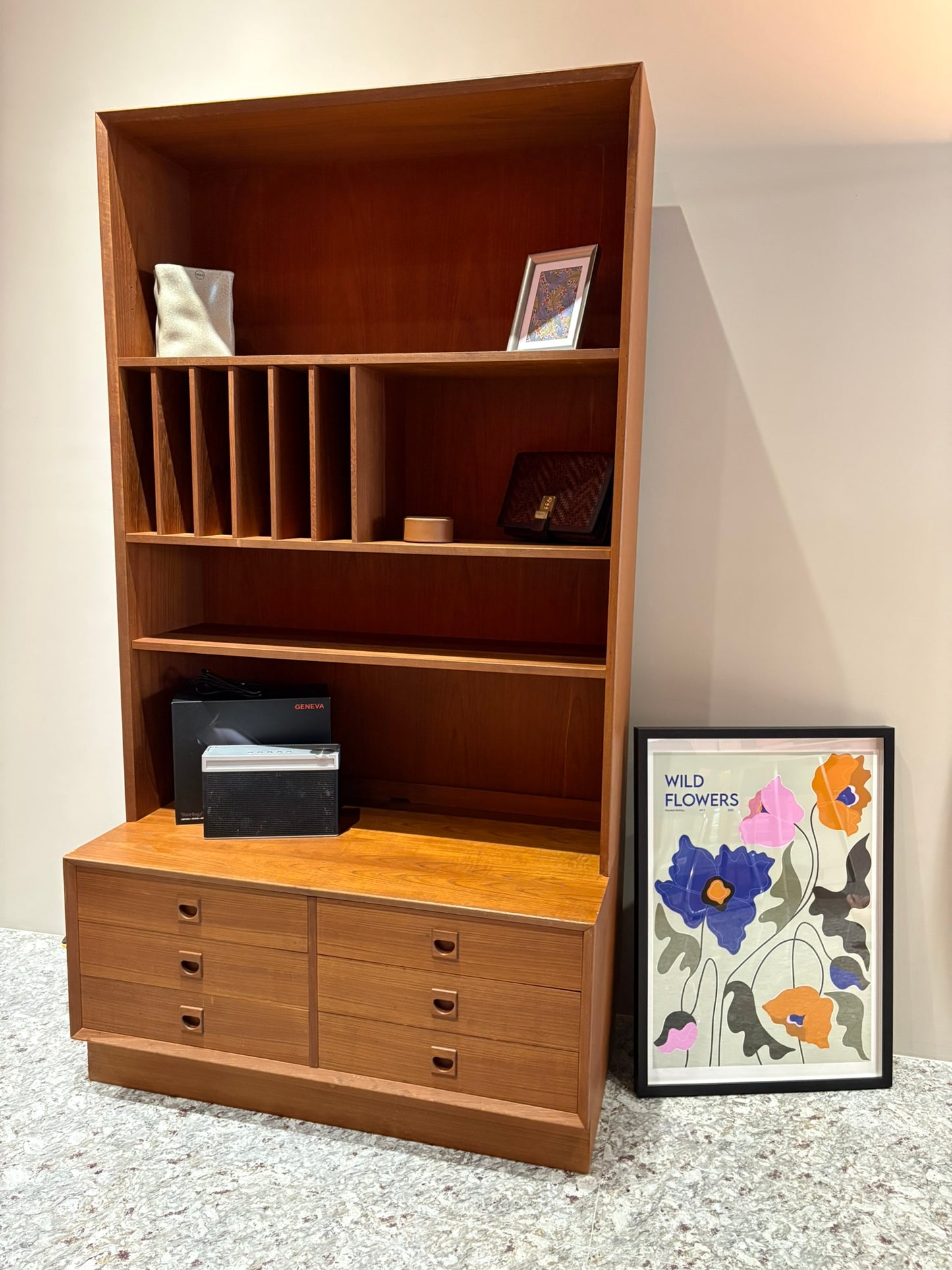 QV25018, 丹麥, 柚木高邊櫃 唱片櫃 電器櫃 書櫃