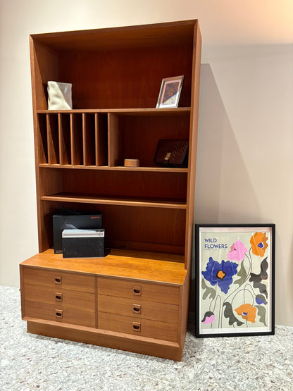 QV25018, 丹麥, 柚木高邊櫃 唱片櫃 電器櫃 書櫃