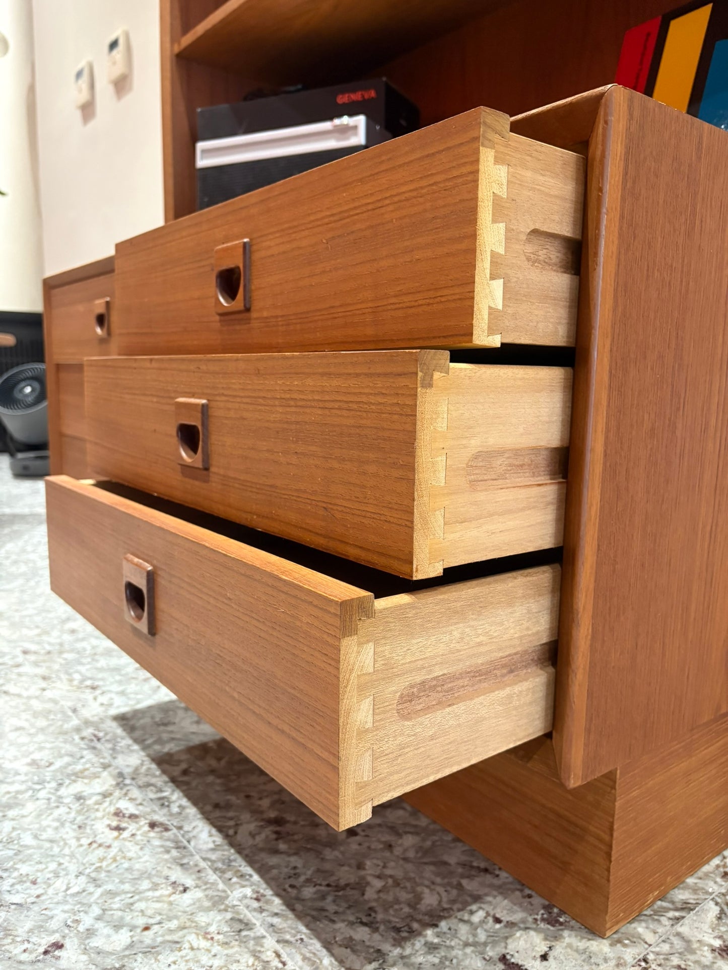 QV25018, 丹麥, 柚木高邊櫃 唱片櫃 電器櫃 書櫃