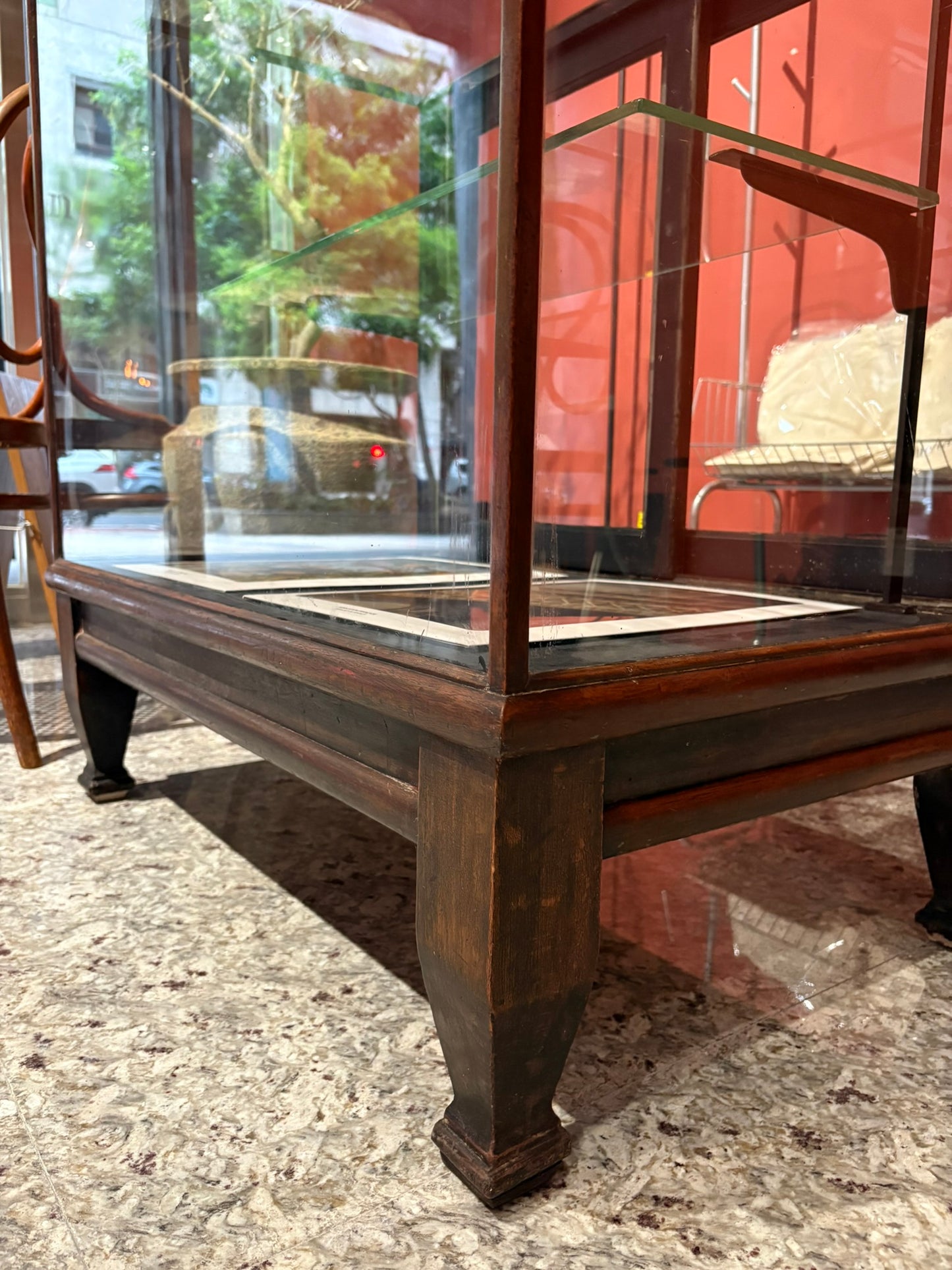 QV25034, 英國, 桃花心木玻璃展示櫃 / 櫃台