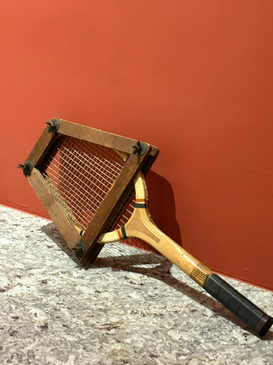 QV25036, 法國,  WILLIAMS & C° (PARIS) 木製網球拍 ｜ 附 Slazenger & Sons, London 木框壓板