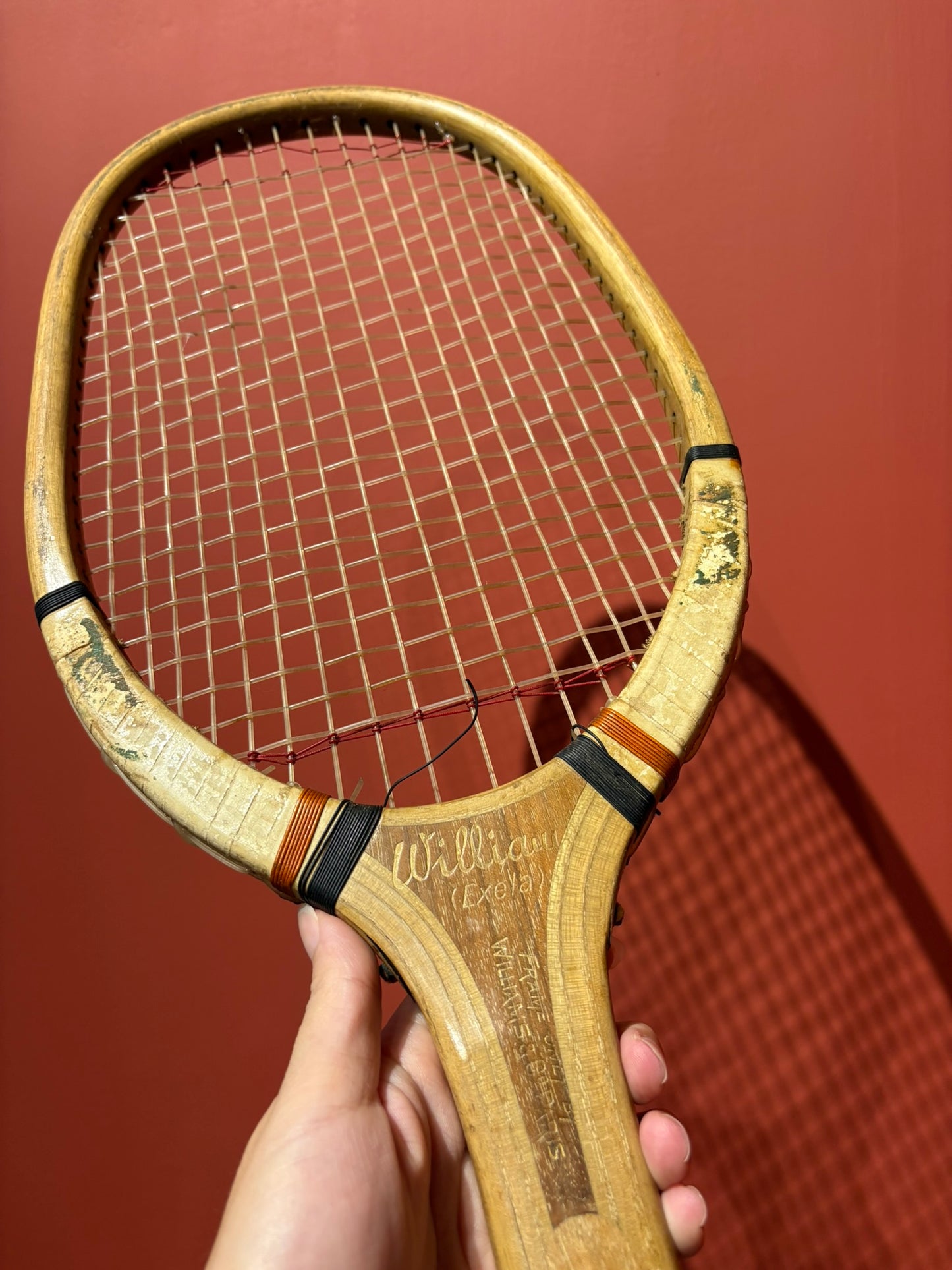 QV25036, 法國,  WILLIAMS & C° (PARIS) 木製網球拍 ｜ 附 Slazenger & Sons, London 木框壓板