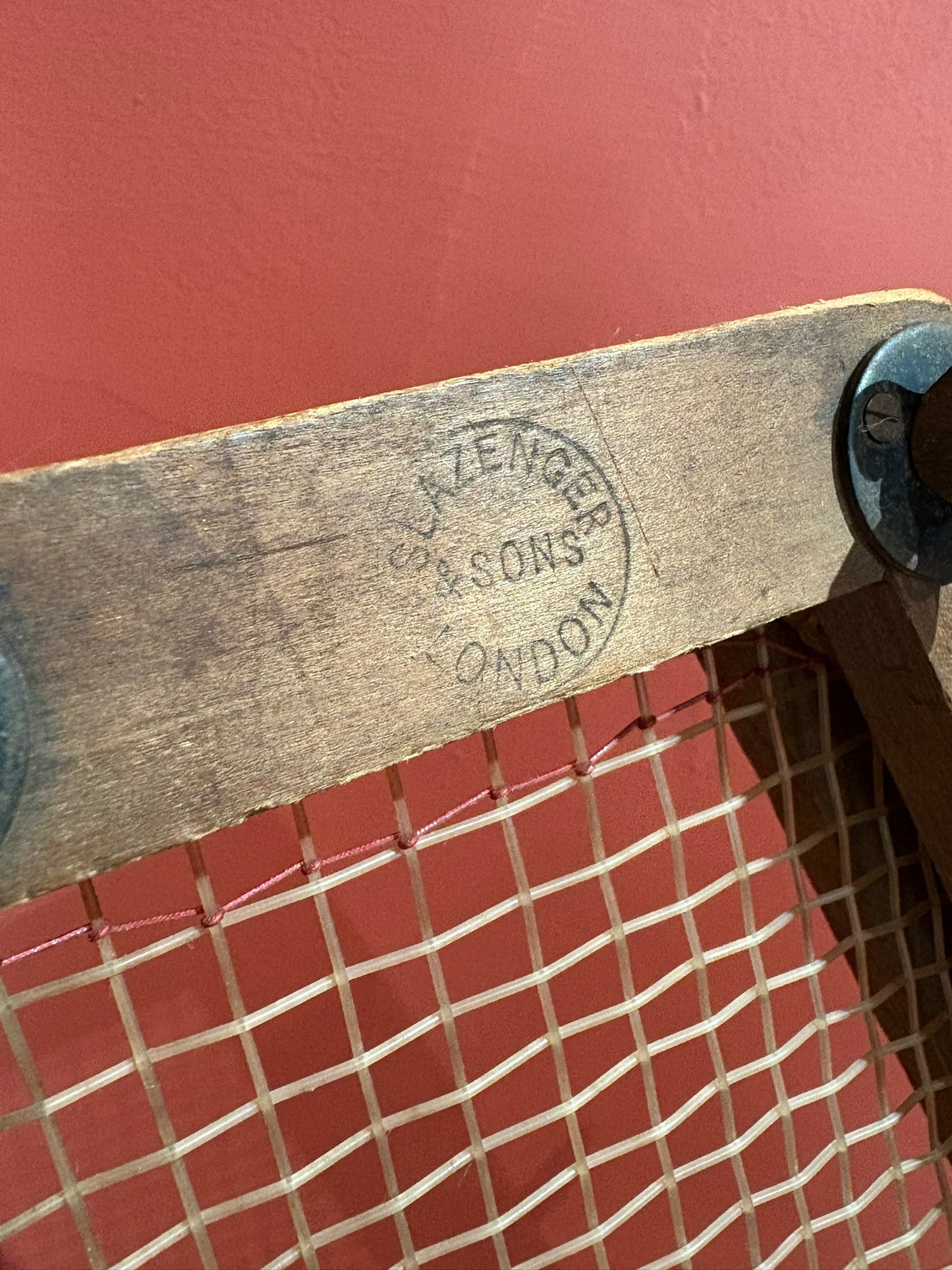 QV25036, 法國,  WILLIAMS & C° (PARIS) 木製網球拍 ｜ 附 Slazenger & Sons, London 木框壓板