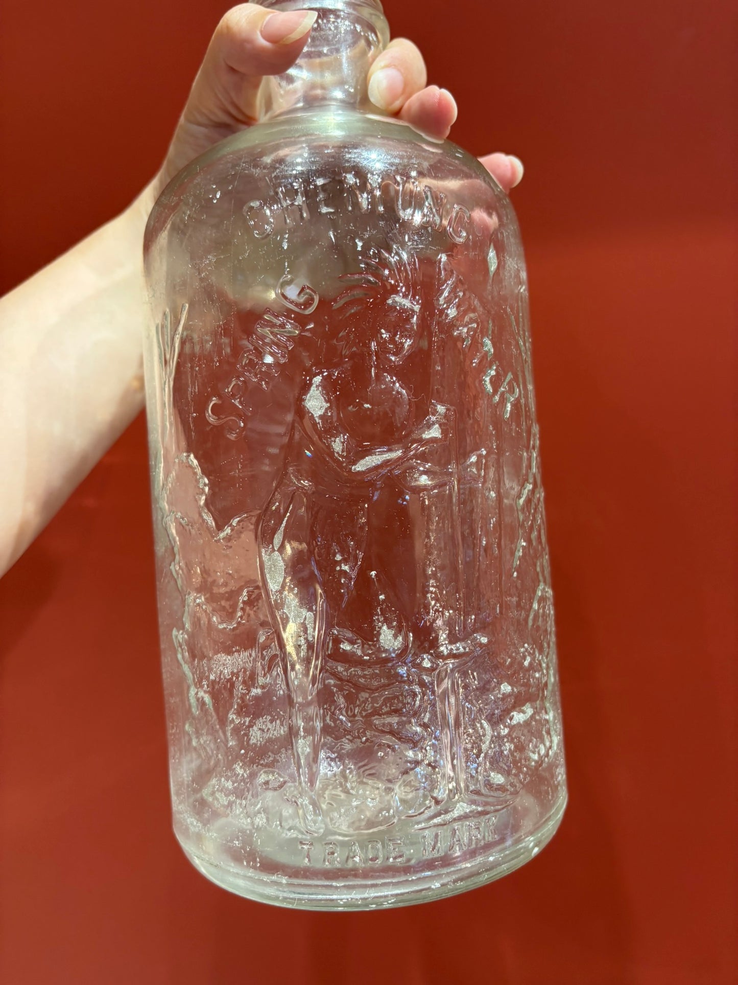 QV25041, 美國,  Chemung Spring Water Co. 壓印厚玻璃瓶（原木箱・10 瓶組）