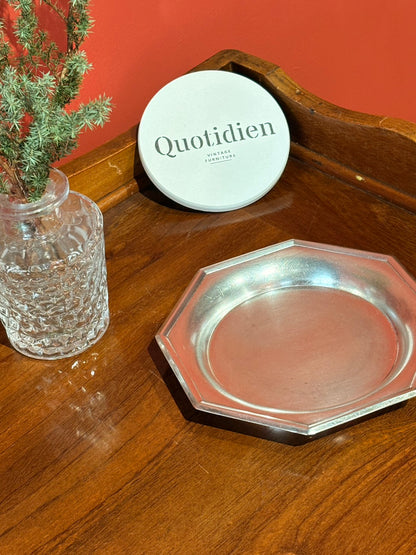 QV26006, 法國, Christofle GALLIA  鍍銀 八角小盤 / 酒瓶盤