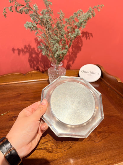 QV26006, 法國, Christofle GALLIA  鍍銀 八角小盤 / 酒瓶盤