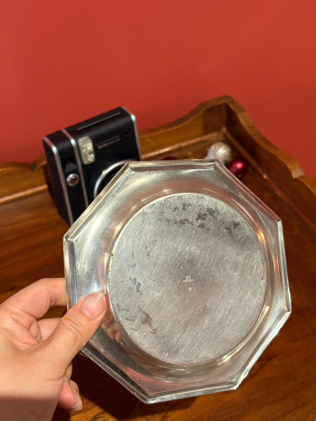 QV26007, 法國, Christofle GALLIA  鍍銀 八角小盤 / 酒瓶盤