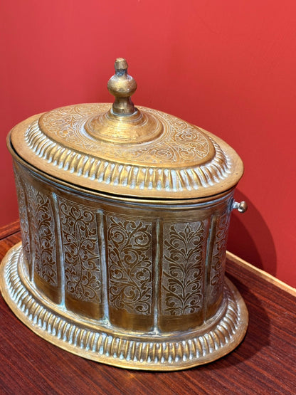 QV26014, 老黃銅茶葉罐 大  (單件販售)