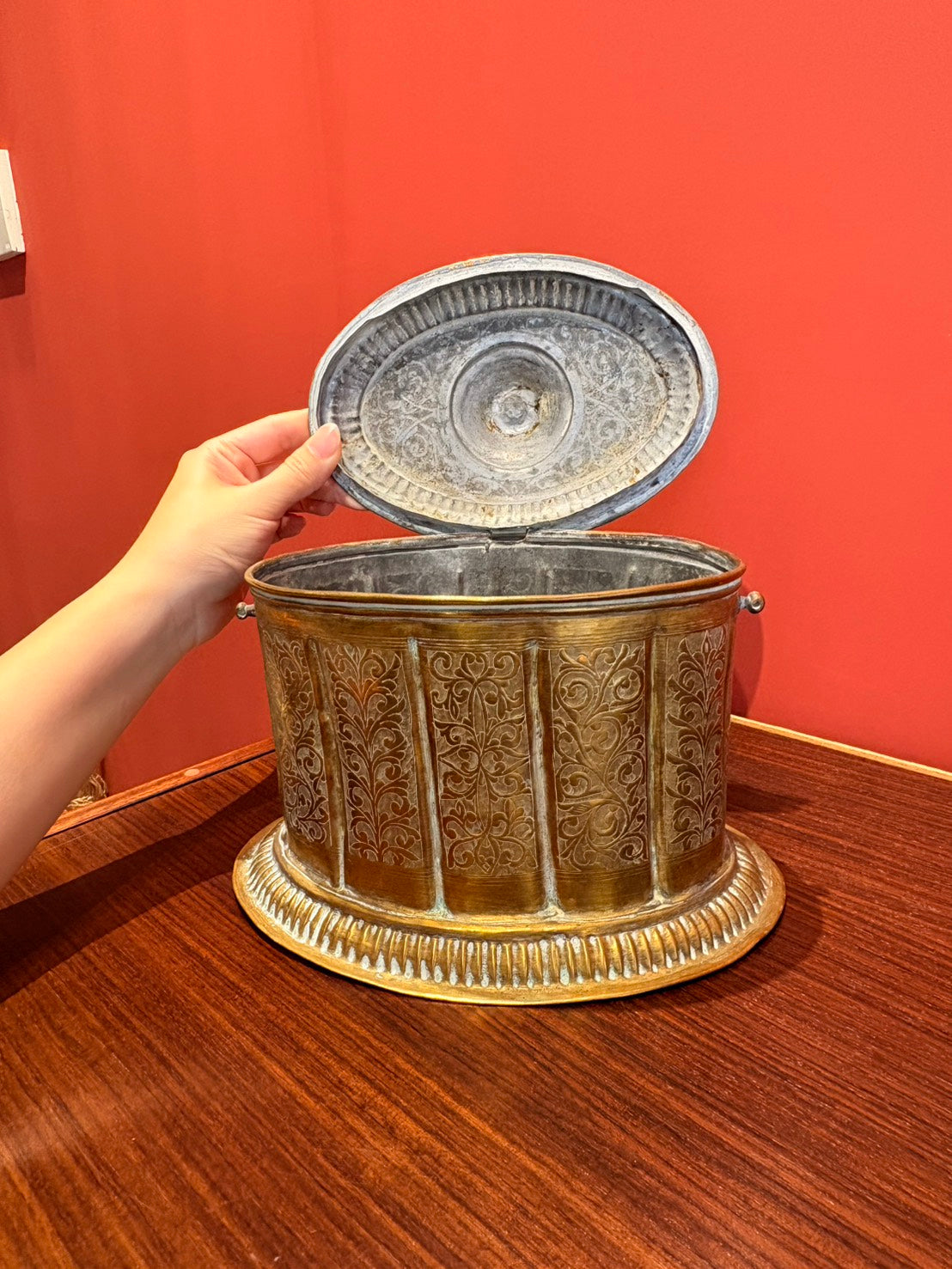 QV26014, 老黃銅茶葉罐 大  (單件販售)