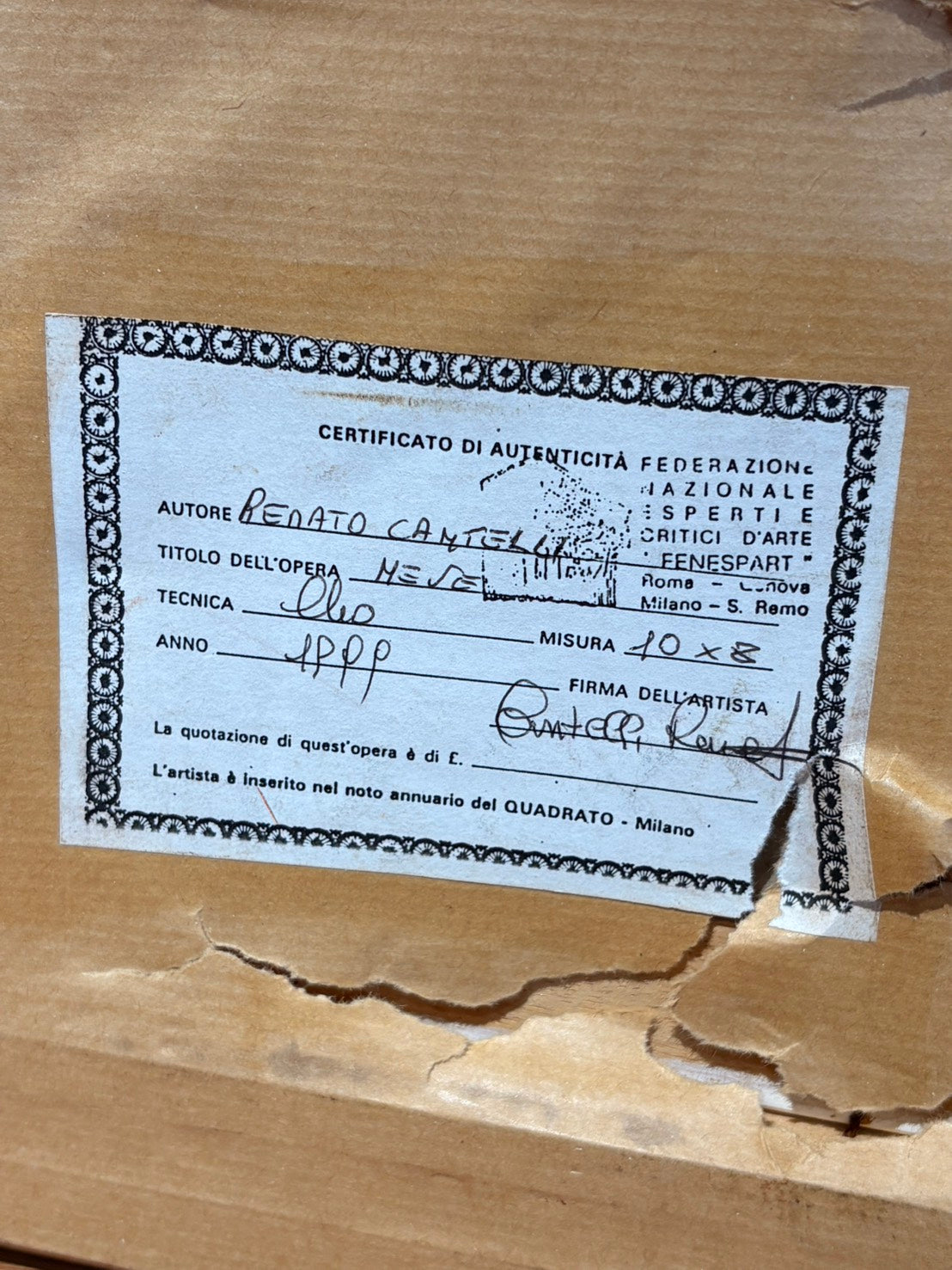 QV26018, 義大利, 油畫 - Renato Cantelli 《雪》(Neve, 1999)