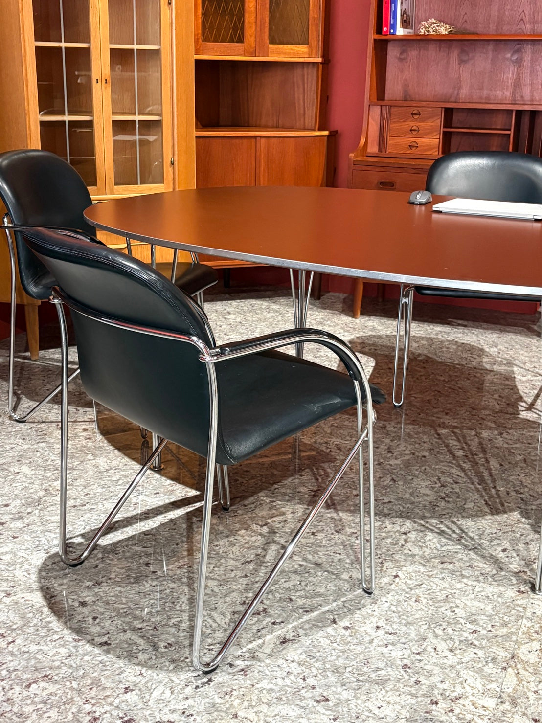 QV26052, 丹麥,  Superellipse Table ,Piet Hein & Bruno Mathsson, Brown 180 × 120 cm, Fritz Hansen