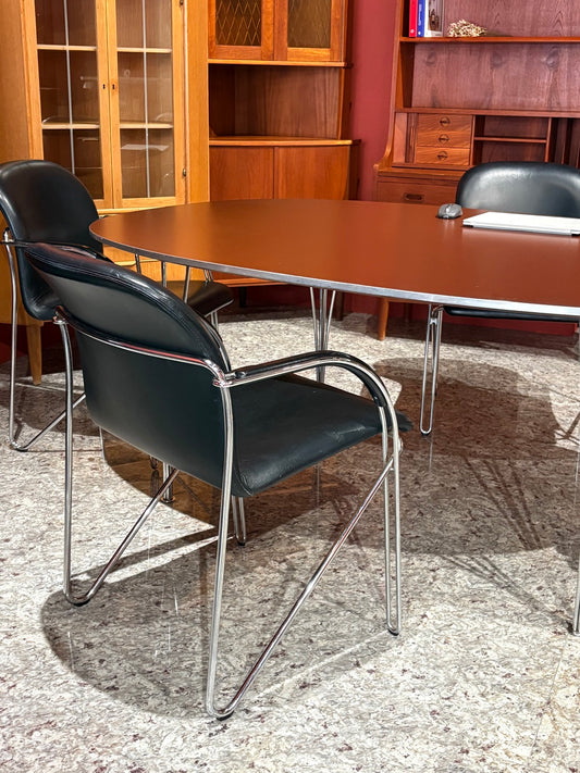QV26052, 丹麥,  Superellipse Table ,Piet Hein & Bruno Mathsson, Brown 180 × 120 cm, Fritz Hansen