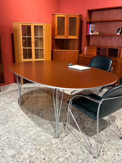 QV26052, 丹麥,  Superellipse Table ,Piet Hein & Bruno Mathsson, Brown 180 × 120 cm, Fritz Hansen