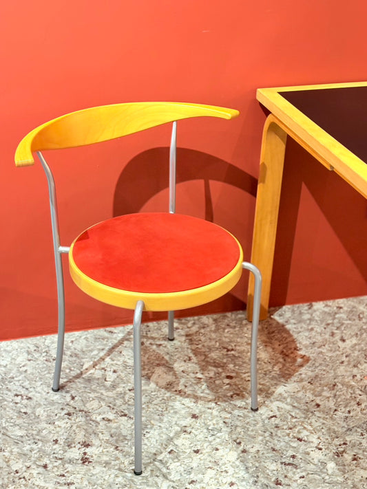 QV26058, 丹麥, “Partout” Chair, Red Alcantara, Rud Thygesens and Johnny Sørensen for Magnus Olesen
