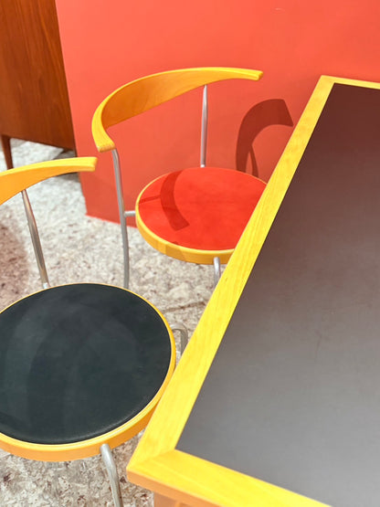QV26058, 丹麥, “Partout” Chair, Red Alcantara, Rud Thygesens and Johnny Sørensen for Magnus Olesen