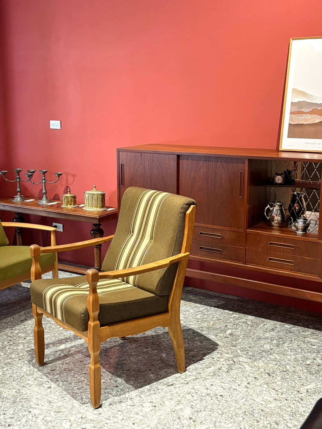 QV26066, 丹麥, Vintage Teak Display Sideboard 柚木展示邊櫃