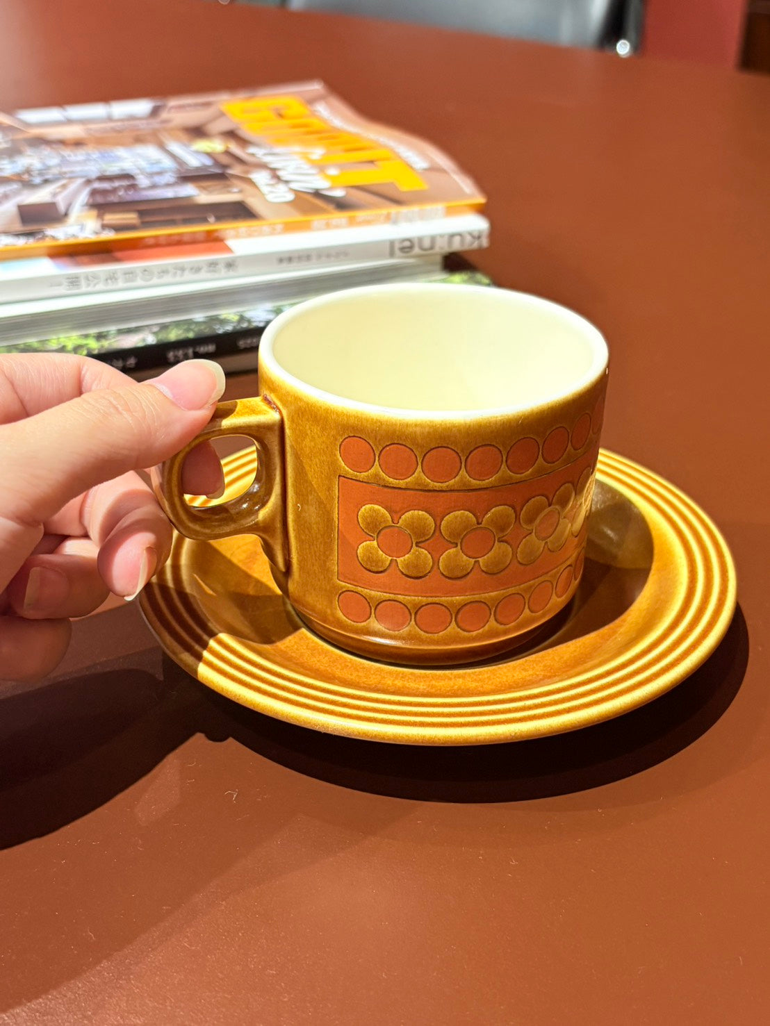 QV26069, 英國, HORNSEA POTTERY 杯盤租 _Saffron