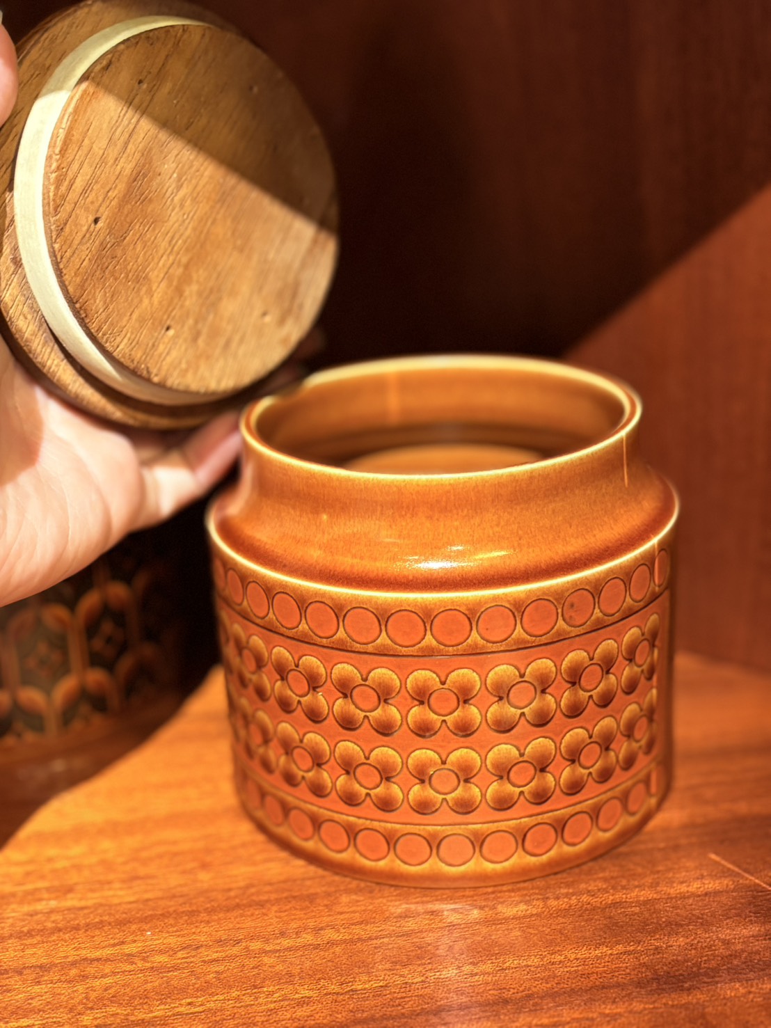 QV26071, 英國, HORNSEA POTTERY 儲物罐 Storage Jar + Lid _Saffron